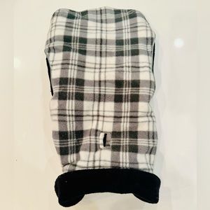 Fleece reversible dog jacket (black/white), size M